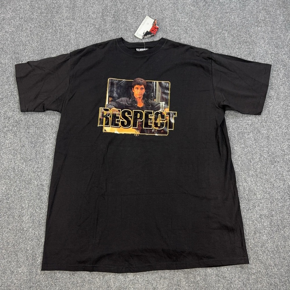 Scarface Clothing Co‎ Shirt Mens XL Black Respect Graphic Tee Scarface Movie